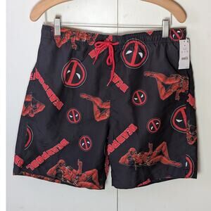 Marvel Deadpool Black Board Shorts Medium